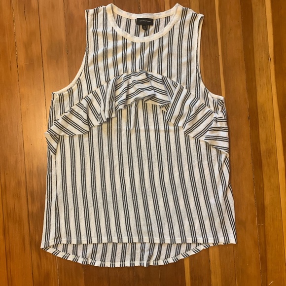 Striped ruffle tank whowhatwear metallic M - Picture 1 of 4